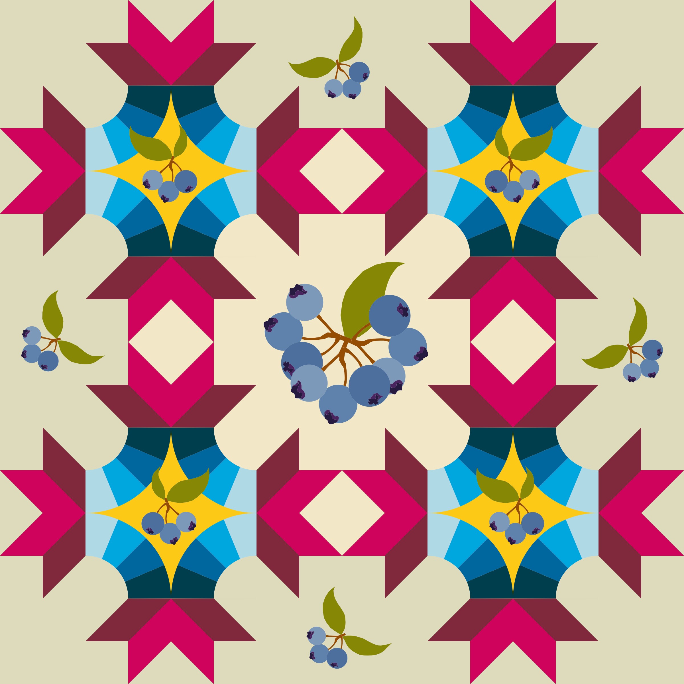 image of quilt block called Berry Healthful